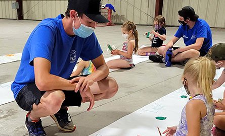 Kids at camp painting